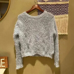 CANDIES LIGHT BLUE TEDDY SWEATER L